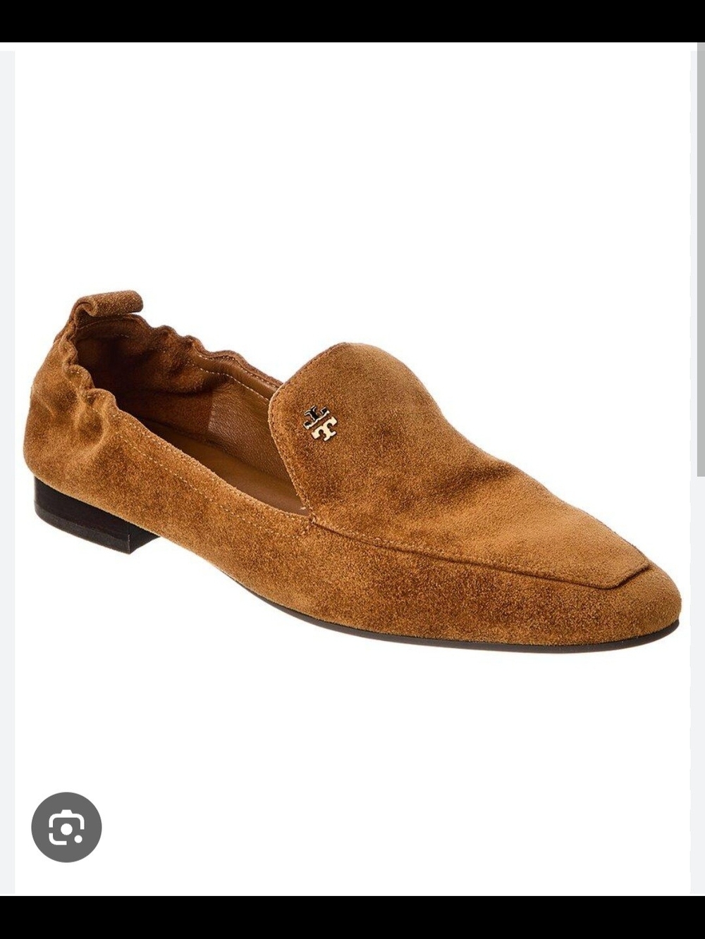 Tory Burch Kira 20 Elastic Womens Loafer Suede Leather Camel Tan Sz 9.5-10